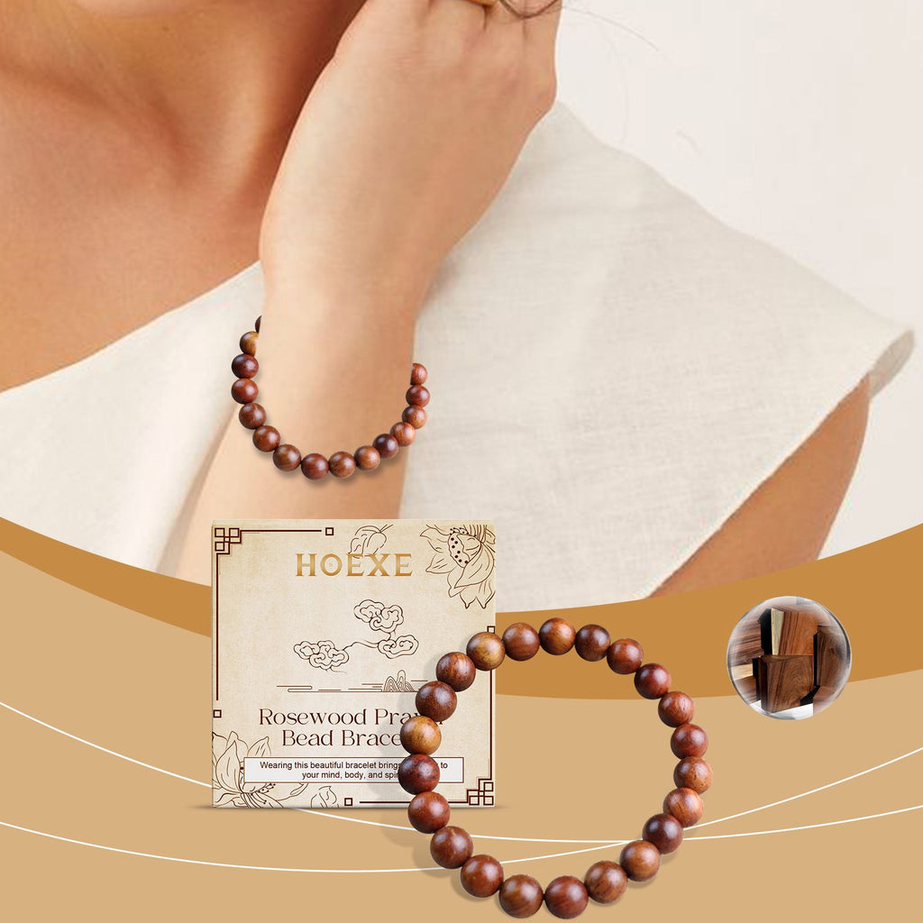 Hoexe Rosewood Bracelet Unisex Everyday Decor With Rosewood Bracelet Beaded