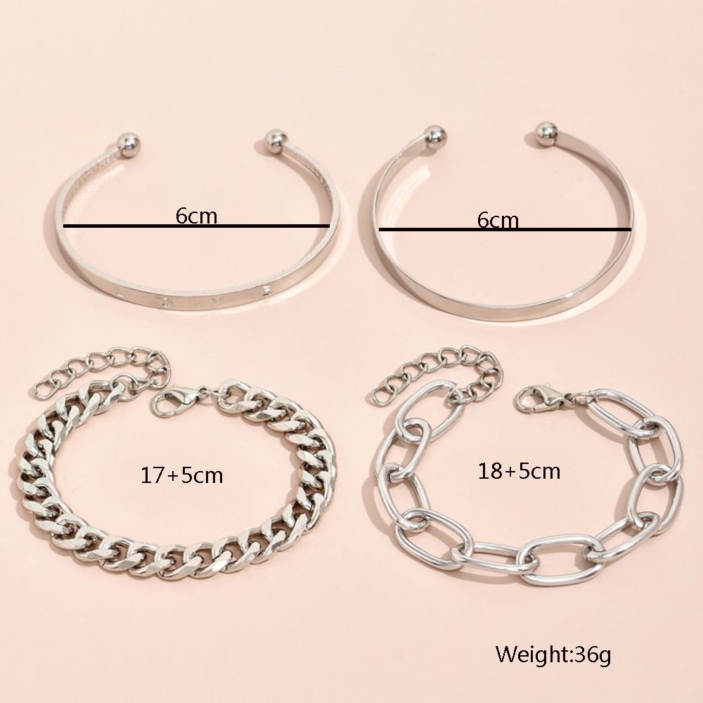 Accessories Statement Chain Glossy Letter Bracelet