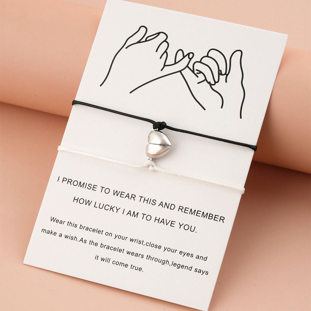 Creative Braided Heart Magnetic Buckle Bracelet