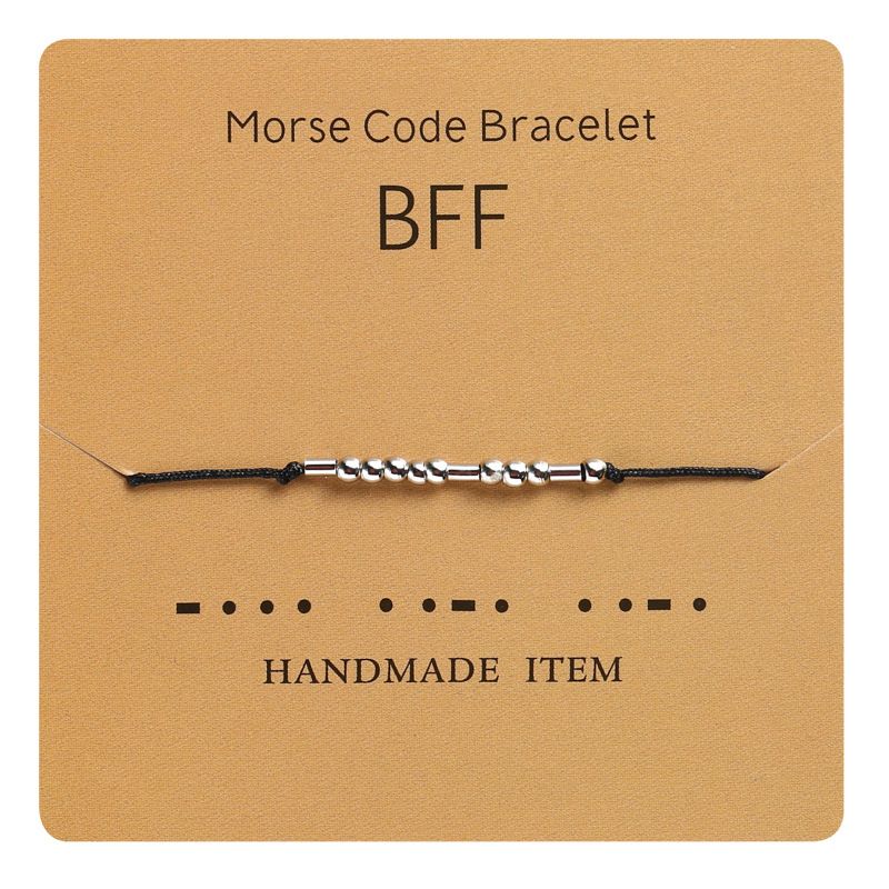 Morse Code Bracelet Braided Adjustable