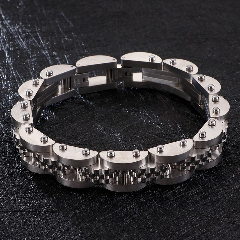 European And American Street Stainless Steel Men's Strap Bracelet