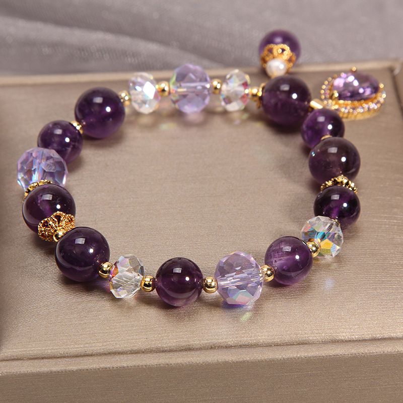 Women's Natural Vintage Purple Crystal Bracelet