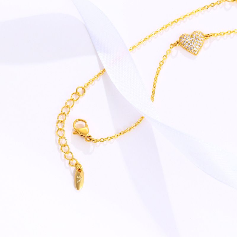 Heart -shaped bracelet alloy gold plating girl jewelry
