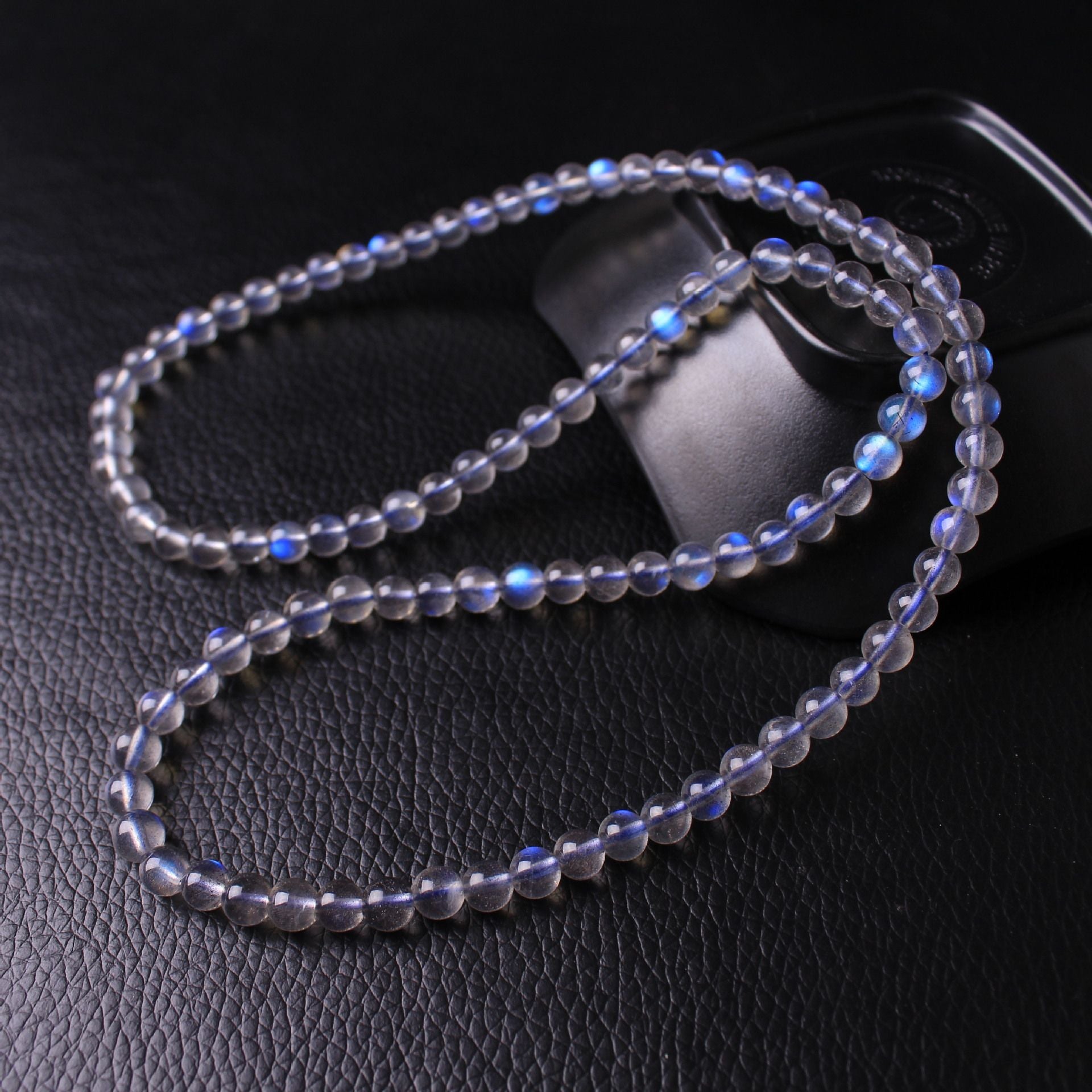Natural Grey Moonstone Three Circle Bracelet