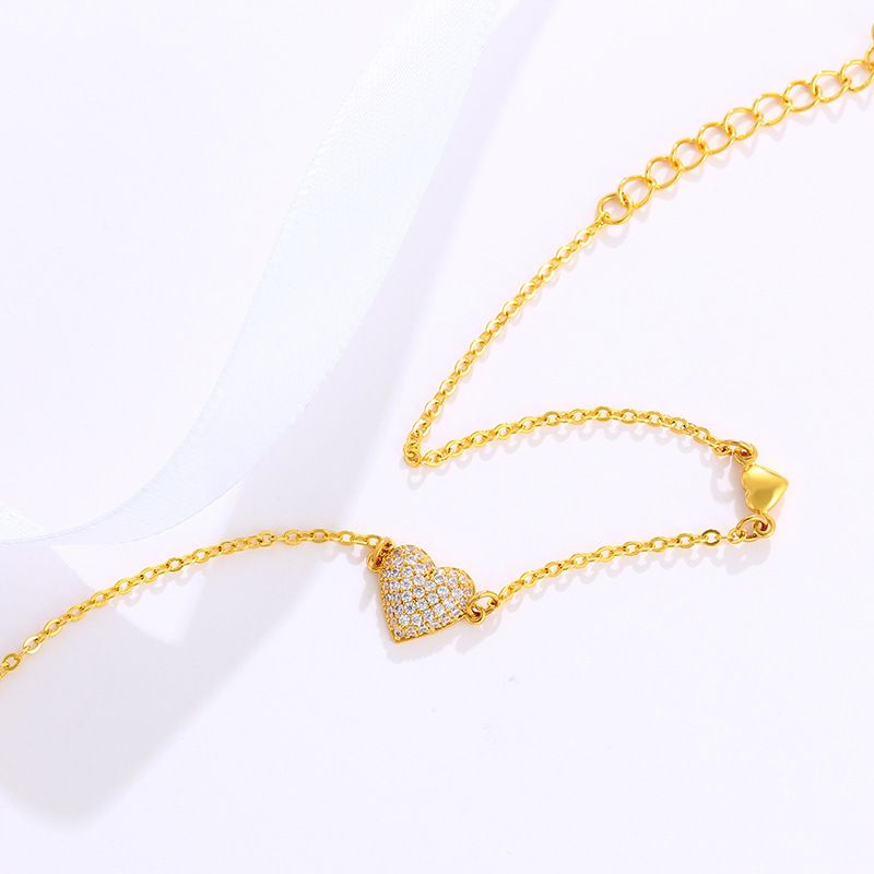 Heart -shaped bracelet alloy gold plating girl jewelry