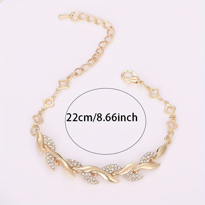 Golden Copper Bangle Bracelet Inlaid Shiny Zircon 18K Gold Plated Hand Jewelry Wedding / Engagement Clothing Decor