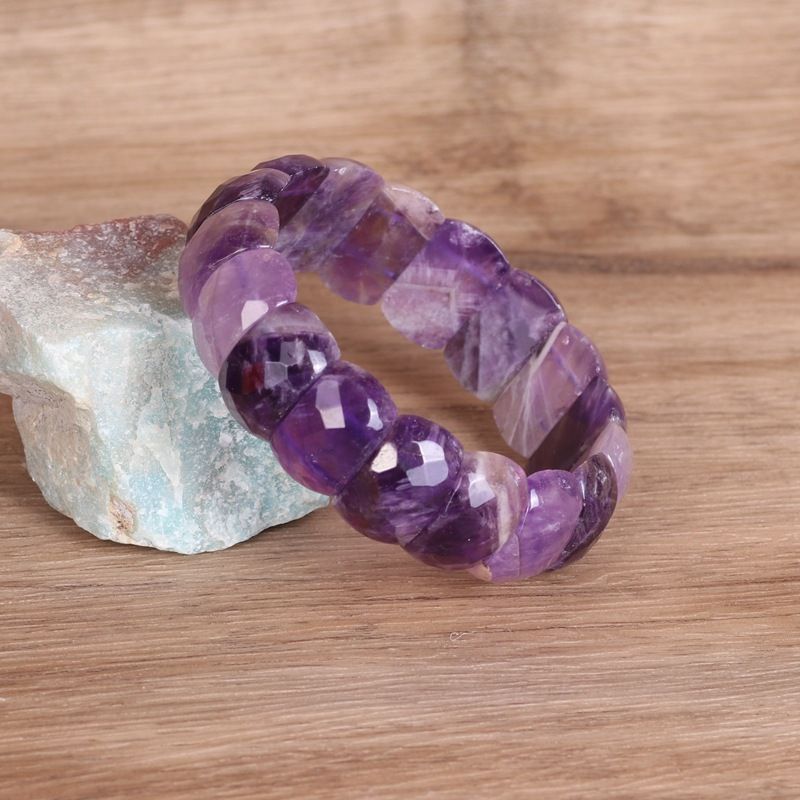 Faceted Chop Dog Tooth Amethyst Bracelet