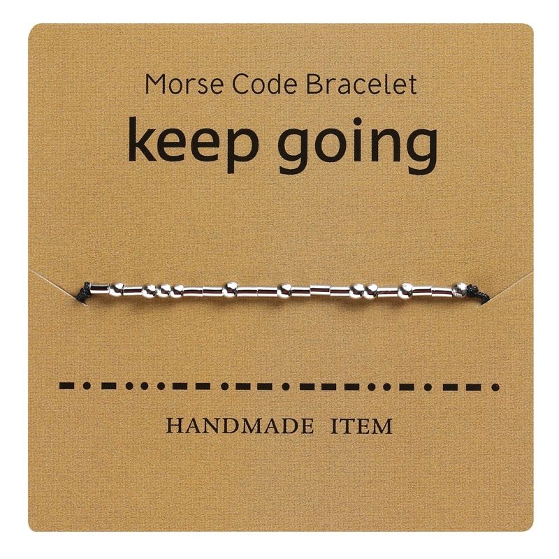 Morse Code Bracelet Braided Adjustable