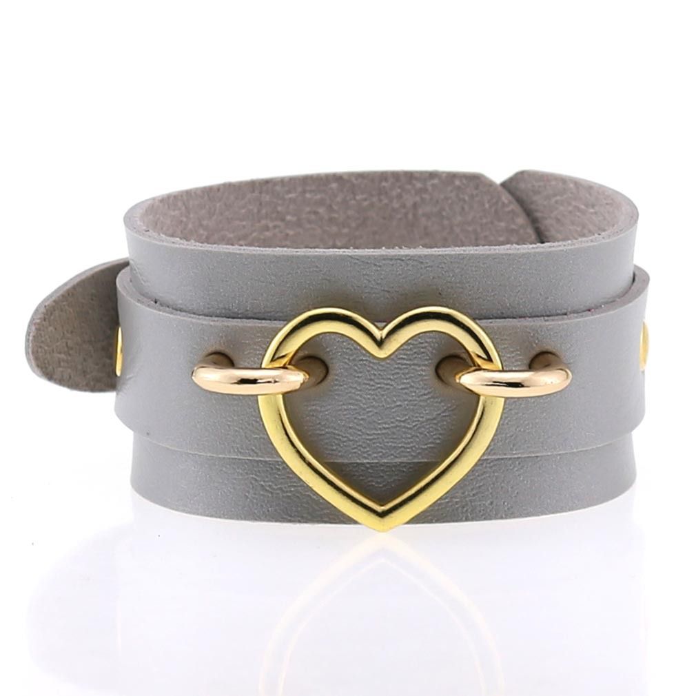 Popular Couple Peach Heart Bracelet Creative Fashion Wide Double-layer Heart-shaped Bracelet