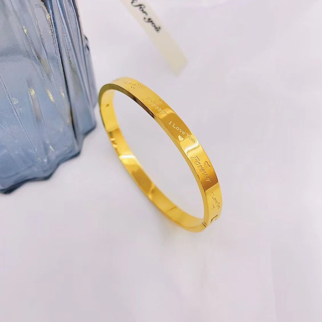 Light Luxury And Simple Classic Love Forever Titanium Steel Couple Bracelet