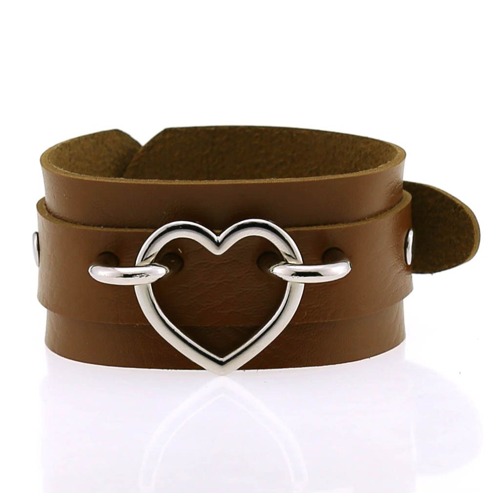 Popular Couple Peach Heart Bracelet Creative Fashion Wide Double-layer Heart-shaped Bracelet