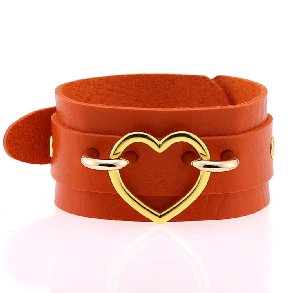 Popular Couple Peach Heart Bracelet Creative Fashion Wide Double-layer Heart-shaped Bracelet