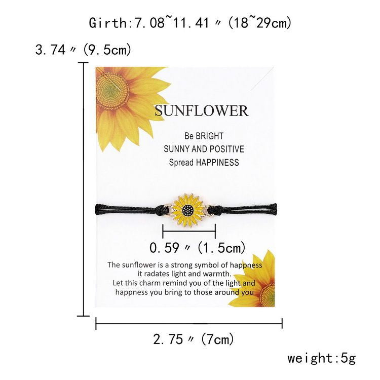 Personalized Geometric 8 Volcanic Stone Sunflower Bracelet