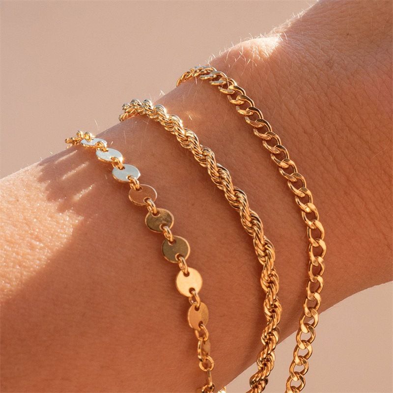 European And American Gold-plated Twist Chain Bracelet