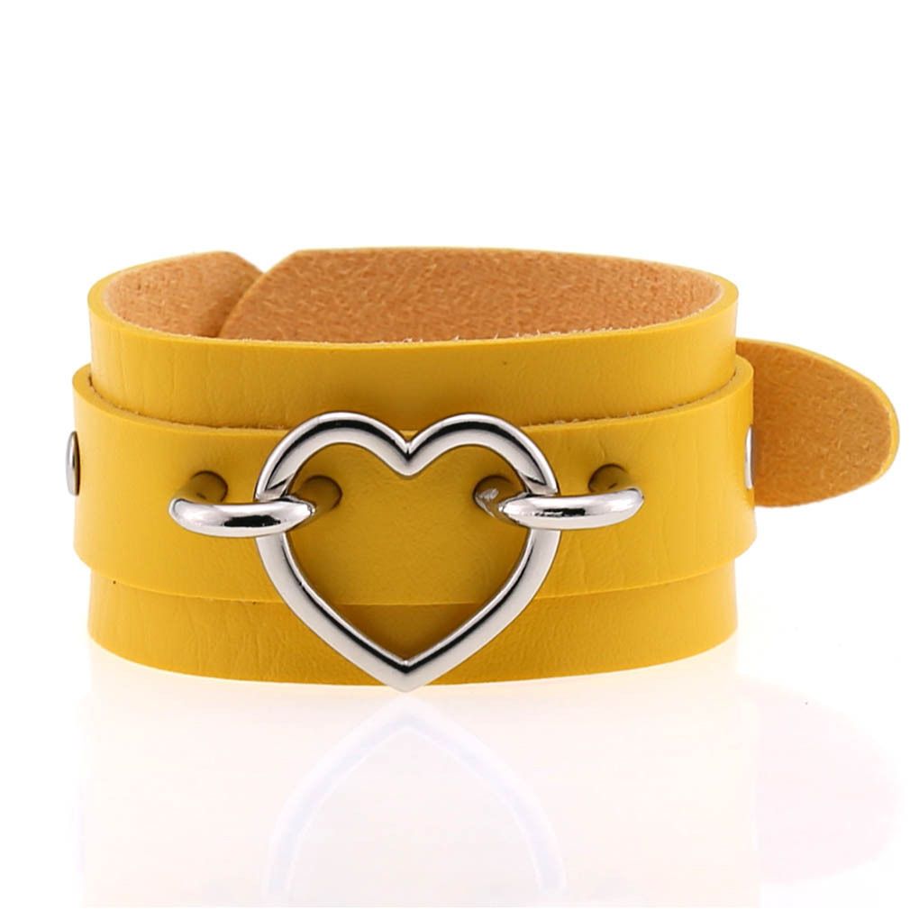 Popular Couple Peach Heart Bracelet Creative Fashion Wide Double-layer Heart-shaped Bracelet