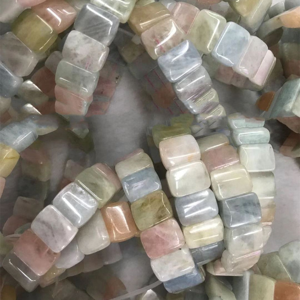 Natural Morganite Square Bracelet Chain Fashion Crystal