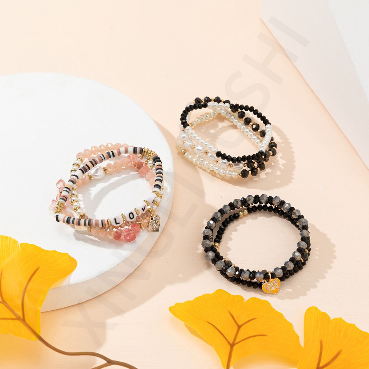 Resort Style Colorful Crystal Beaded Stretch Bracelet