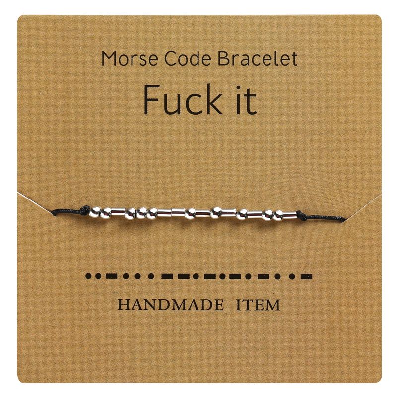 Morse Code Bracelet Braided Adjustable