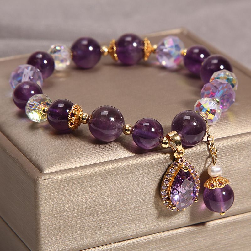 Women's Natural Vintage Purple Crystal Bracelet