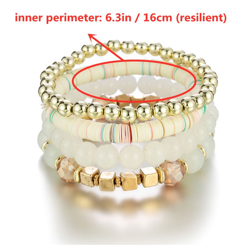 Simple Style Beads Multilayer Bracelets Boho Beaded Bracelets Jewelry Accessories Jewelry