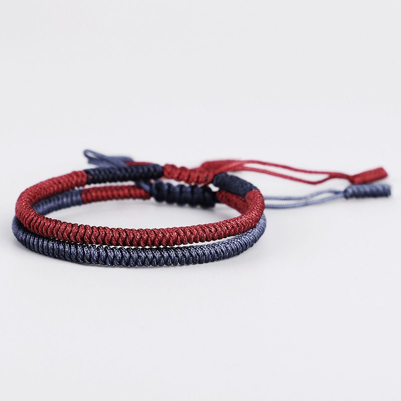 New Handmade Woven Jin Gang Knot Bracelet Stitching Color Red Hand Strap Women's Red Rope Bracelet