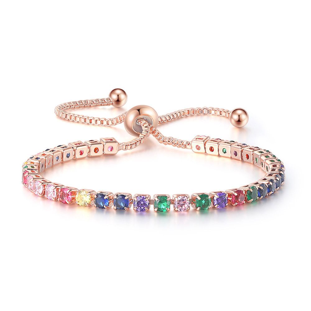 Colored Zircon Bracelet Women's Full Diamond Crystal Jewelry