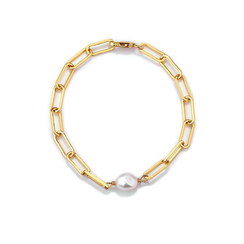 925 Sterling Silver Baroque Pearl Bracelet Women's Adjustable Retro Frosty Style Jewelry