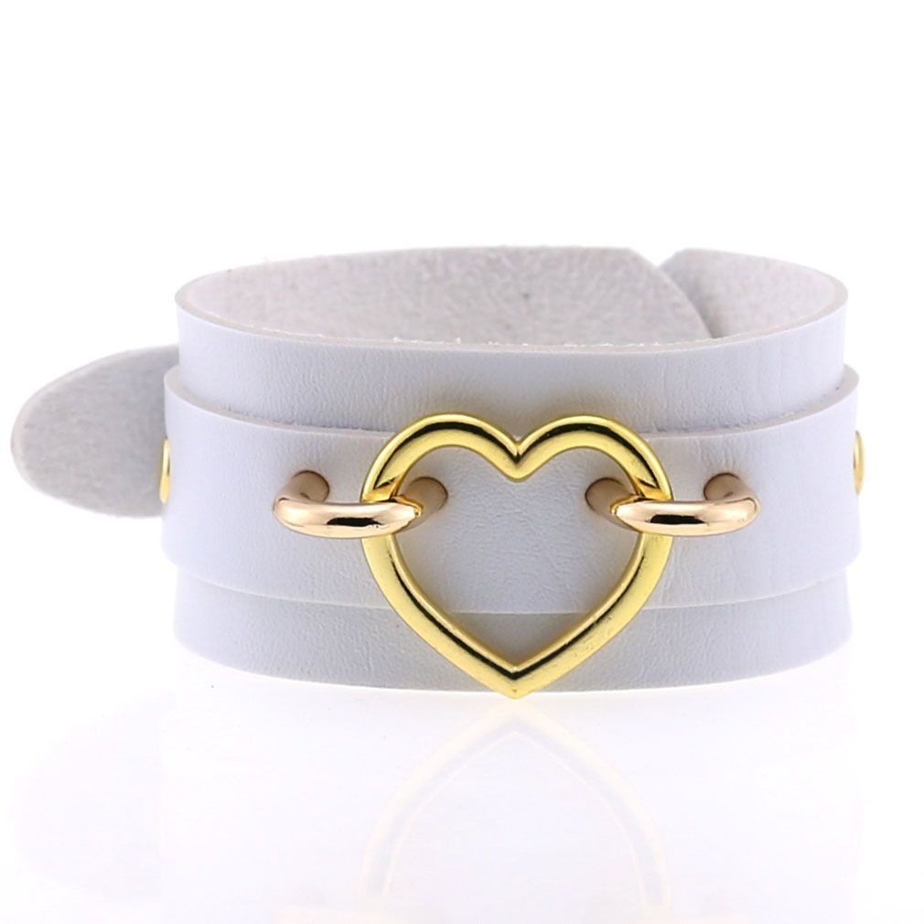 Popular Couple Peach Heart Bracelet Creative Fashion Wide Double-layer Heart-shaped Bracelet