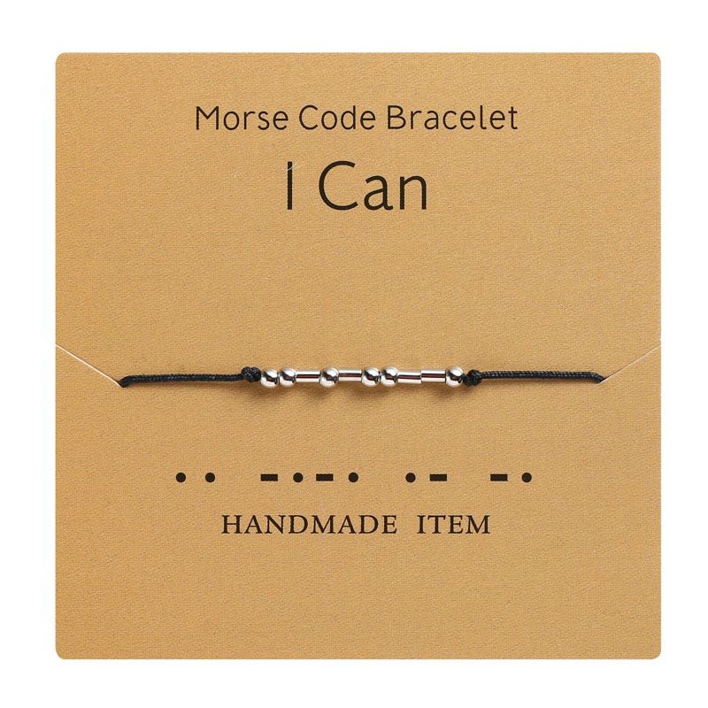 Morse Code Bracelet Braided Adjustable