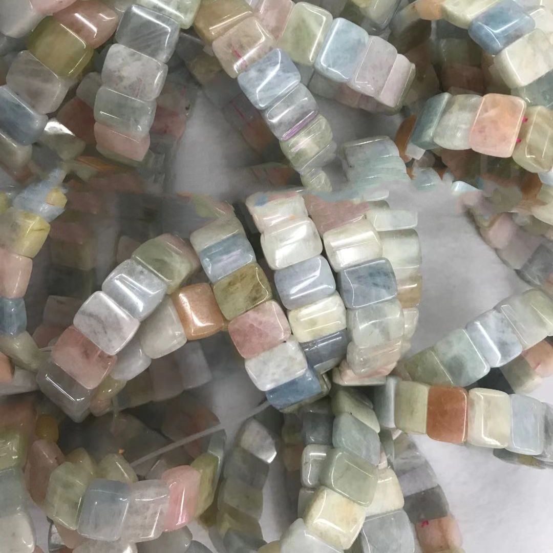 Natural Morganite Square Bracelet Chain Fashion Crystal