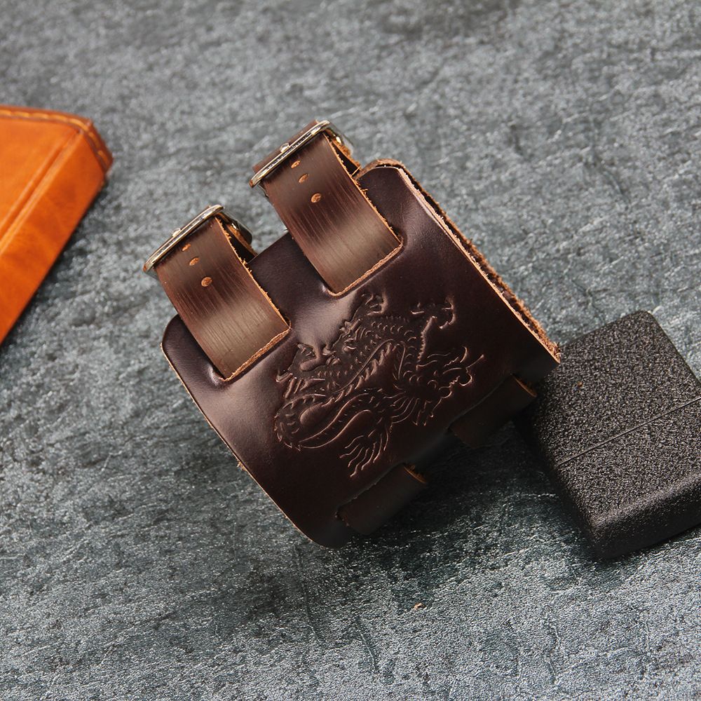 Dragon Totem Cattle Leather Bracelet Double Joint Dual-use Detachable