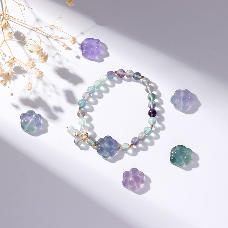 Badu Natural Crystal Bracelet Niche Color Hair Crystal Tassel Bracelet Strawberry Crystal