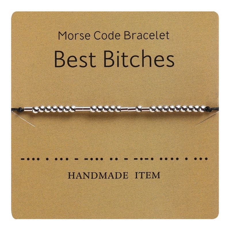 Morse Code Bracelet Braided Adjustable